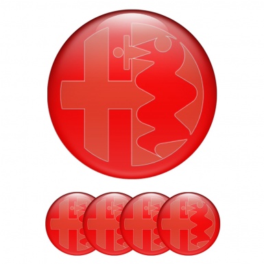 Alfa Romeo Wheel Emblems Red Transparent Logo