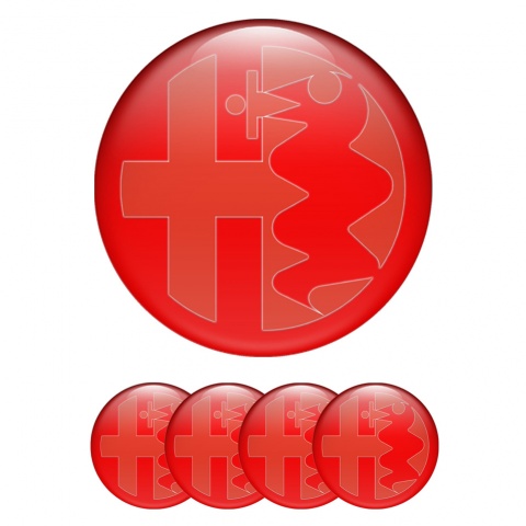 Alfa Romeo Wheel Emblems Red Transparent Logo