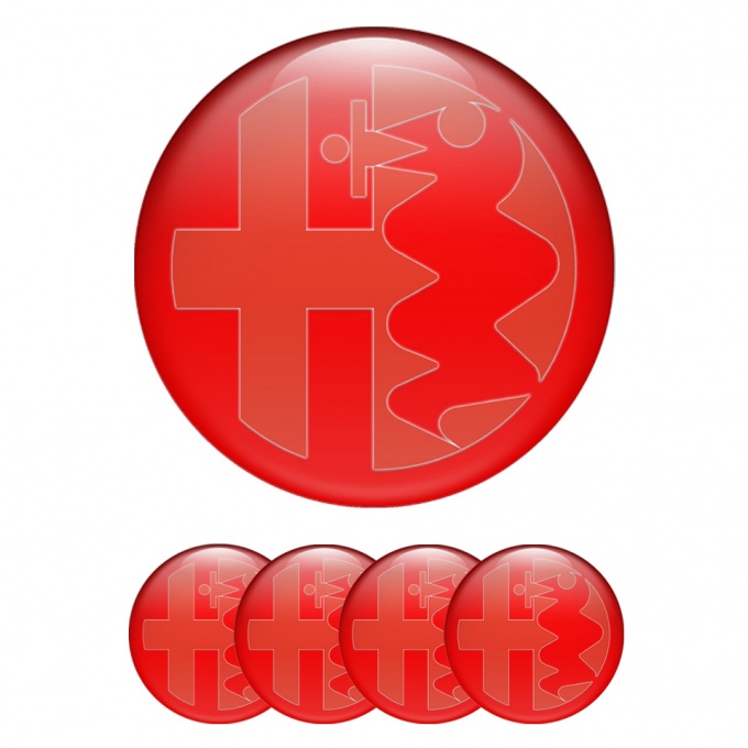 Alfa Romeo Wheel Emblems Red Transparent Logo