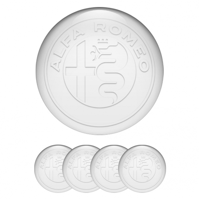 Alfa Romeo Wheel Stickers Grey Transparent Logo