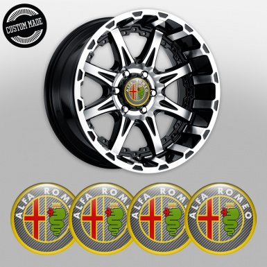 Alfa Romeo Silicon Stickers Yellow Green Red Logo