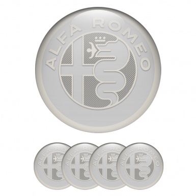 Alfa Romeo Wheel Emblems Grey Mesh Marble Logo Design