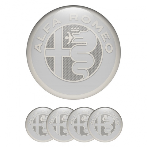 Alfa Romeo Wheel Emblems Grey Mesh Marble Logo Design