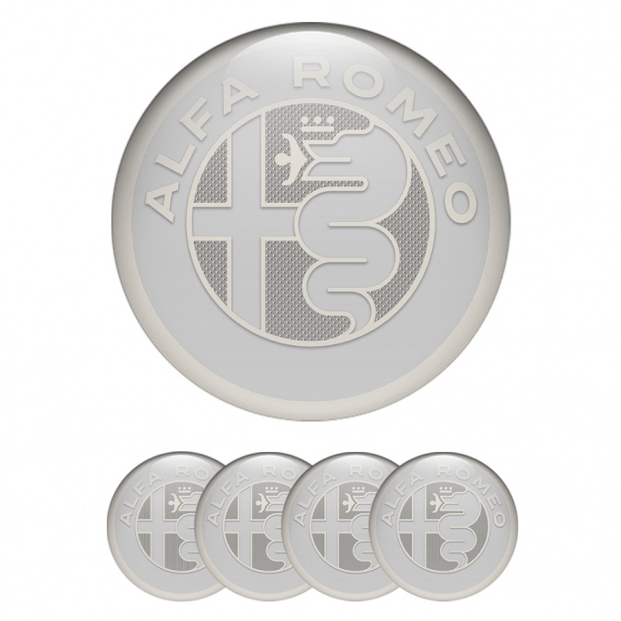 Alfa Romeo Wheel Emblems Grey Mesh Marble Logo Design