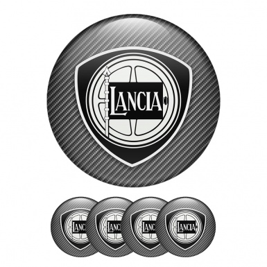 Lancia  Domed Stickers Wheel Center Cap Carbon Style