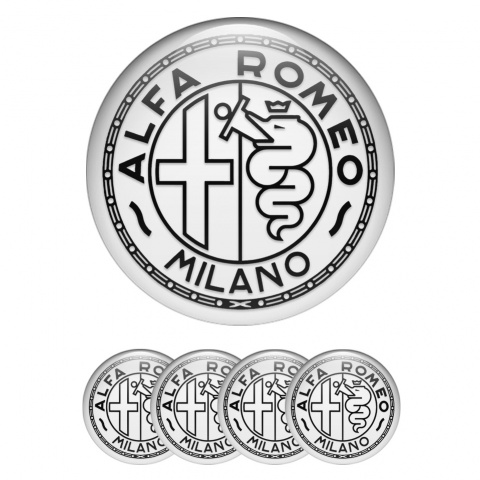 Alfa Romeo Wheel Emblems Grey Black Clean Edition