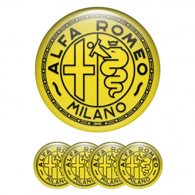 Alfa Romeo Wheel Emblems Red Black Clean Logo