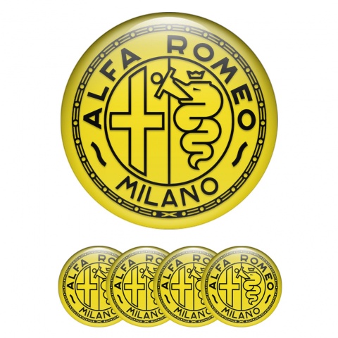 Alfa Romeo Wheel Emblems Red Black Clean Logo