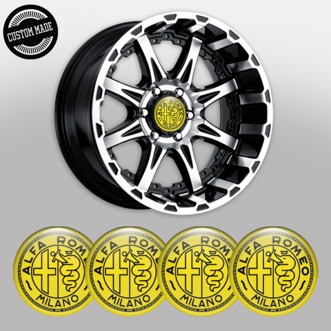 Alfa Romeo Wheel Emblems Red Black Clean Logo