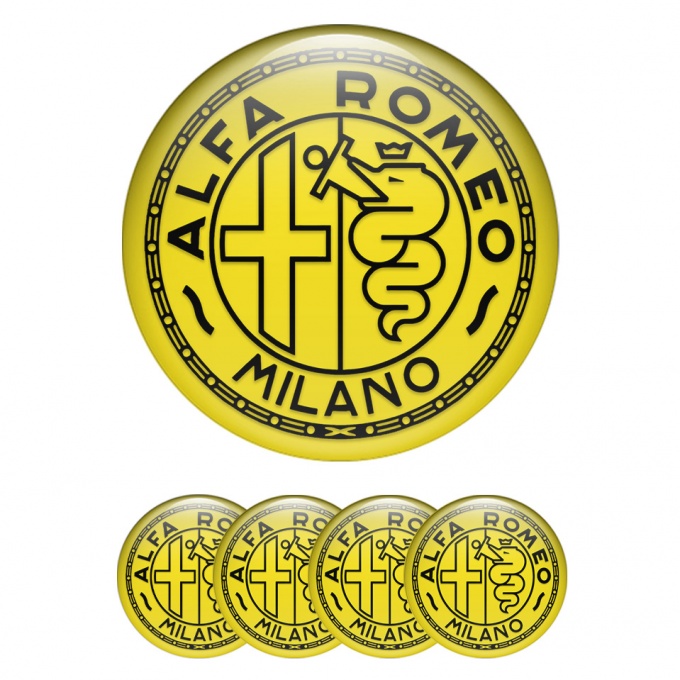 Alfa Romeo Wheel Emblems Red Black Clean Logo