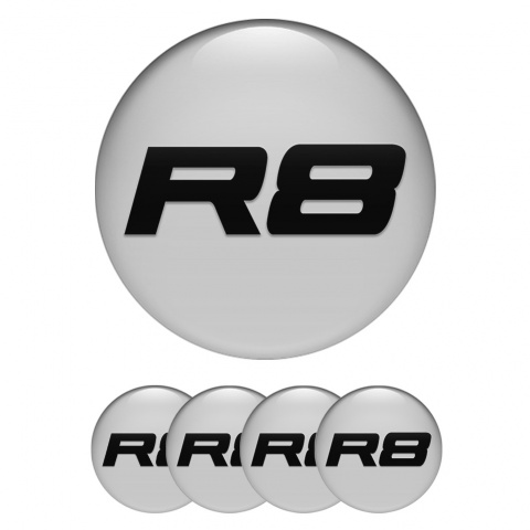 Audi R8 Wheel Emblems Grey Black Clean Design