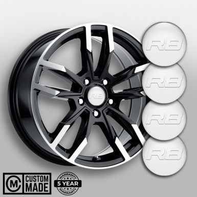 Audi R8 Wheel Emblems Grey Transparent Clean Logo