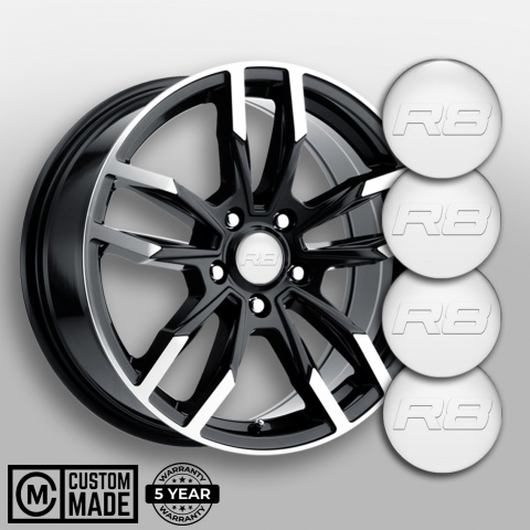 Audi R8 Wheel Emblems Grey Transparent Clean Logo