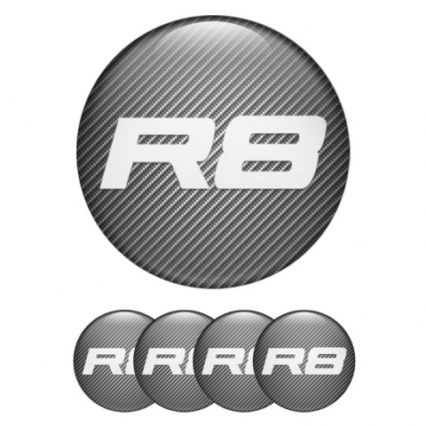 Audi R8 Wheel Emblems Carbon Grey Clean Logo