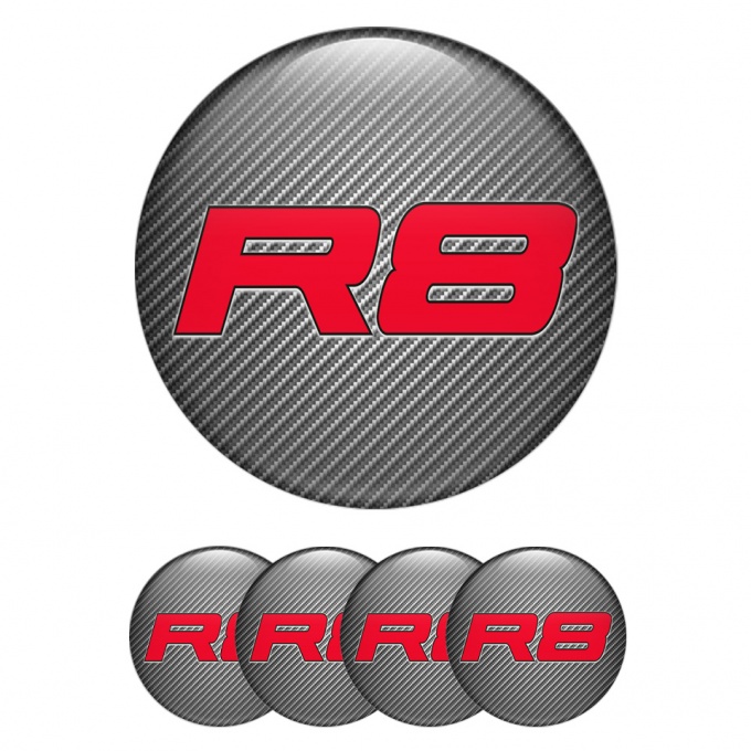 Audi R8 Silicone Stickers Carbon Red Solid Logo Edition