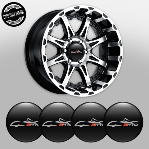 Audi R10 Wheel Emblems Black Grey Car Silhouette Design