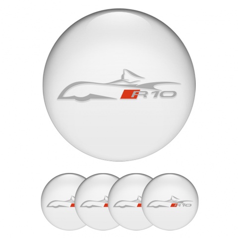 Audi R10 Wheel Emblems Dark Grey Car Silhouette Design