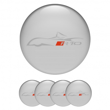 Audi R10 Wheel Stickers Dark Grey Car Silhouette Logo