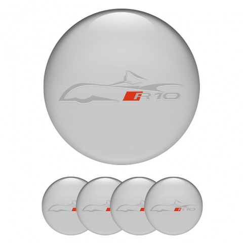 Audi R10 Wheel Stickers Dark Grey Car Silhouette Logo