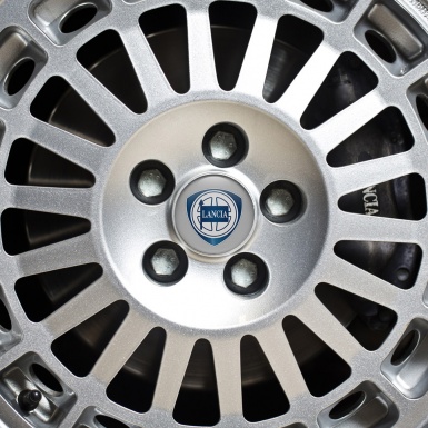 Lancia  Wheel Center Cap Domed Stickers Blue and Gray