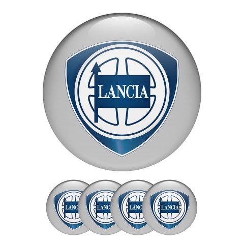 Lancia  Wheel Center Cap Domed Stickers Blue and Gray