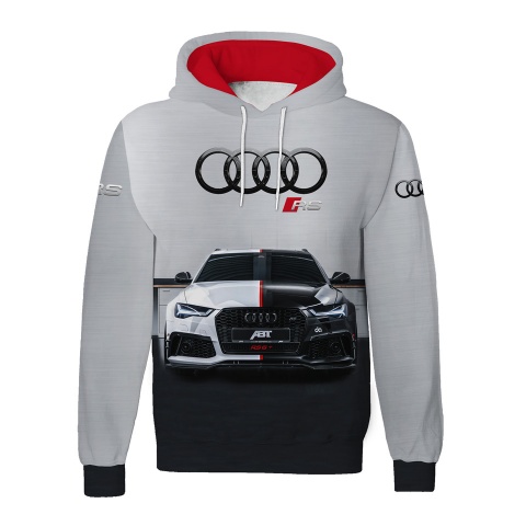 Audi RS6 Hoodie Grey Black Red Edition