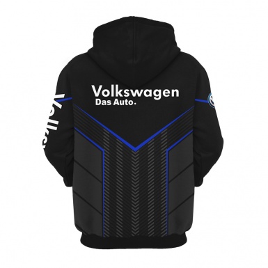 VW Hoodie Black Blue Grey Lines Edition 