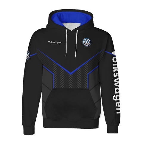 VW Hoodie Black Blue Grey Lines Edition 