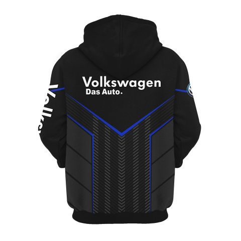 VW Hoodie Black Blue Grey Lines Edition 