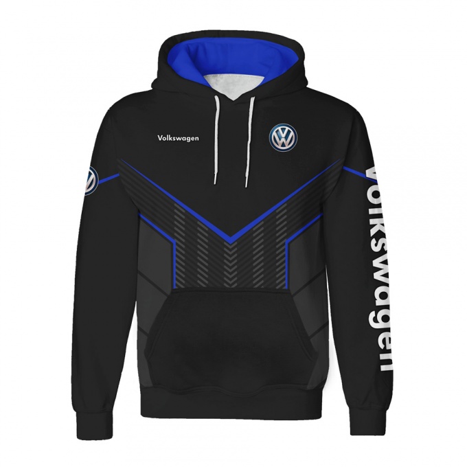 VW Hoodie Black Blue Grey Lines Edition 