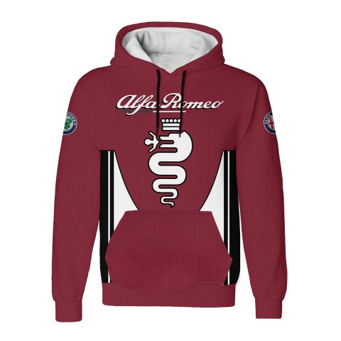 Alfa Romeo Sweatshirt Dark Red White Black Stripes Design Sweatshirts Clothes X Sticker
