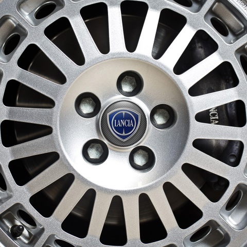 Lancia  Center Hub Dome Stickers Carbon Background