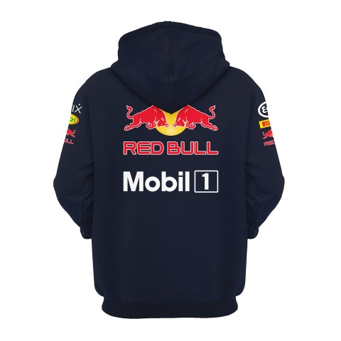 Red Bull Sweatshirt Dark Blue Red Stripes Design