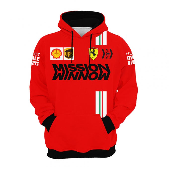 Ferrari Hoodie Mission Winnow Bright Red Black Design
