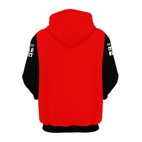 Ferrari Hoodie Red Black Stripes Clean Design