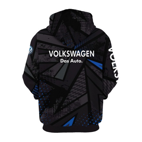 VW Hoodie Das Auto Black Grey Blue Geometric Edition