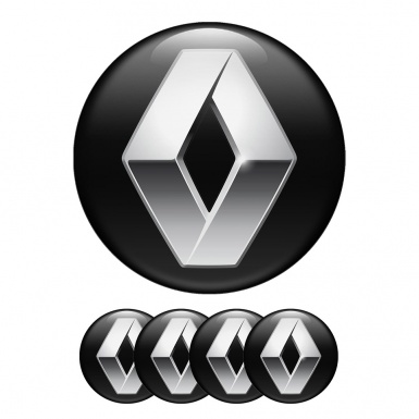 Renault Domed Stickers Wheel Center Cap Badge Metallic Effect