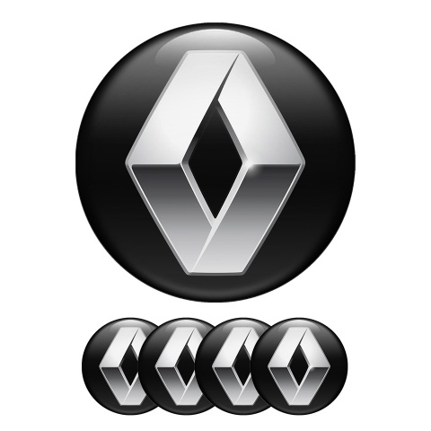 Renault Domed Stickers Wheel Center Cap Badge Metallic Effect