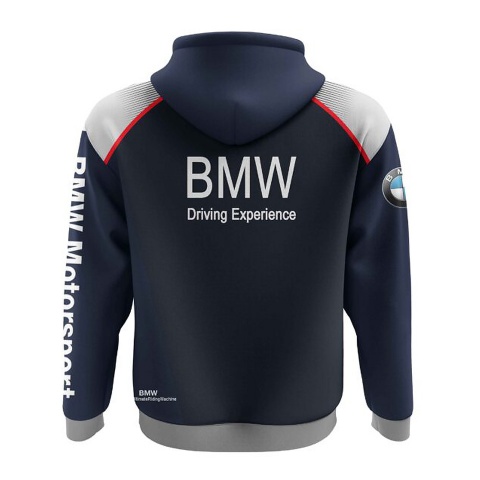 BMW M Power Hoodie Dark Blue Grey Red Stripes