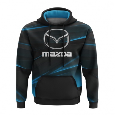 Mazda Hoodie Black Blue Stripes Zoom Zoom Edition 
