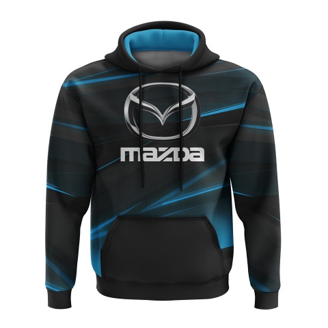 Mazda Hoodie Black Blue Stripes Zoom Zoom Edition 