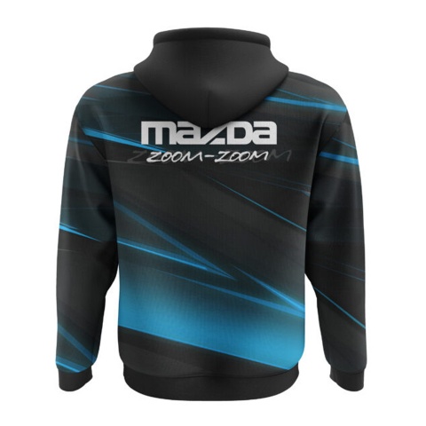 Mazda Hoodie Black Blue Stripes Zoom Zoom Edition 