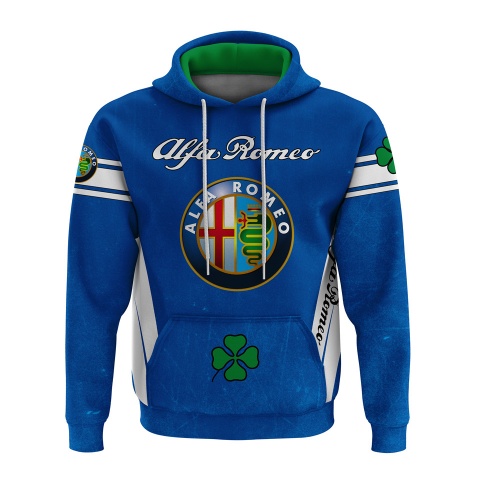 Alfa Romeo Sweatshirt Blue White Green Clover Design