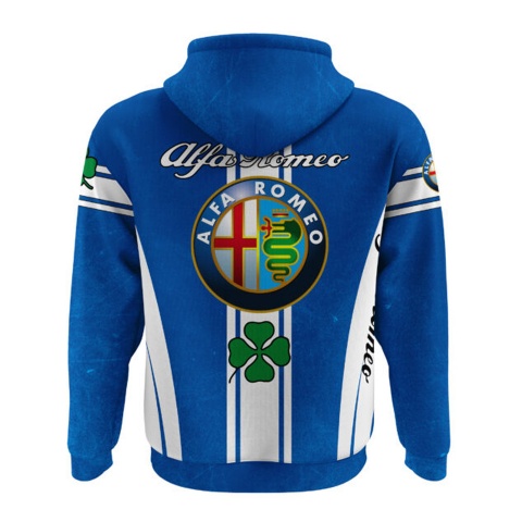 Alfa Romeo Sweatshirt Blue White Green Clover Design
