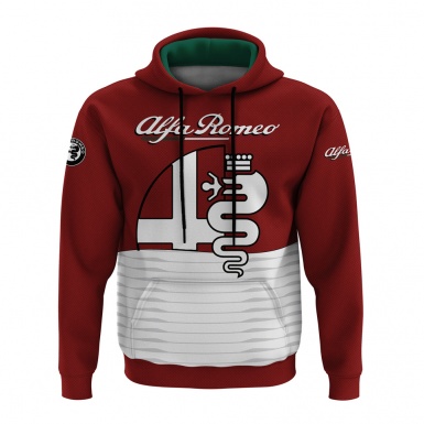 Alfa Romeo Hoodie Dark Red White Classic Logo