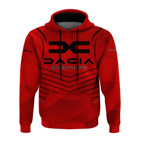 Dacia Stepway Sweatshirt Red Black Stripes Design