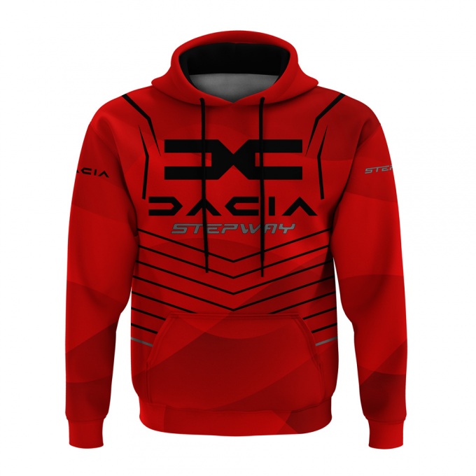 Dacia Stepway Sweatshirt Red Black Stripes Design