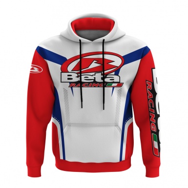 Beta Racing Sweatshirt White Red Blue Elements Design