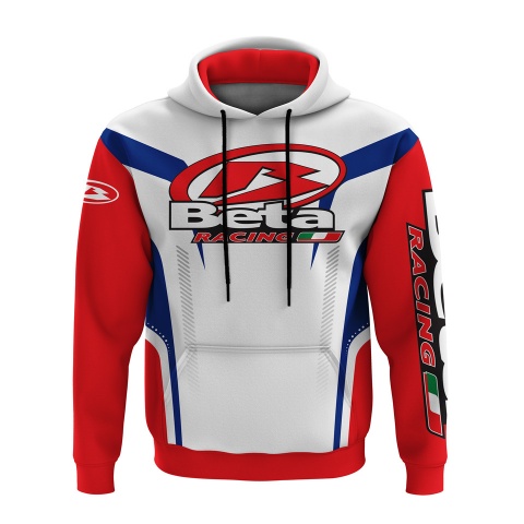 Beta Racing Sweatshirt White Red Blue Elements Design