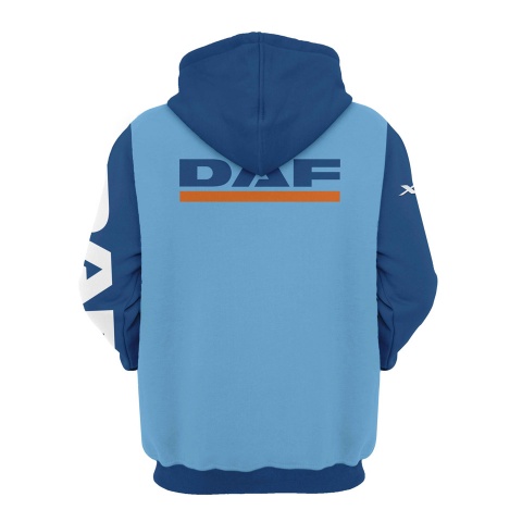 DAF XF Hoodie Blue Truck Orange Stripes Collage